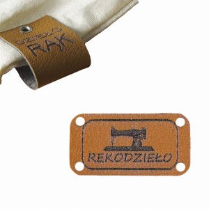 10X HANDMADE SKÓRZANE NASZYWKI METKI RĘKODZIEŁO
