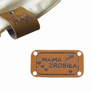 10X HANDMADE SKÓRZANE NASZYWKI METKI RĘKODZIEŁO