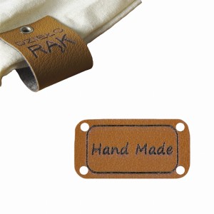 10X HANDMADE SKÓRZANE NASZYWKI METKI RĘKODZIEŁO