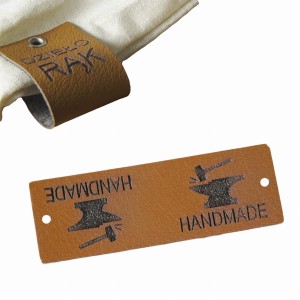 10X HANDMADE SKÓRZANE NASZYWKI METKI RĘKODZIEŁO