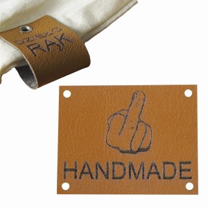 10X HANDMADE SKÓRZANE NASZYWKI METKI RĘKODZIEŁO