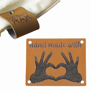 10X HANDMADE SKÓRZANE NASZYWKI METKI RĘKODZIEŁO