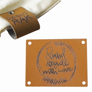 10X HANDMADE SKÓRZANE NASZYWKI METKI RĘKODZIEŁO