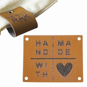 10X HANDMADE SKÓRZANE NASZYWKI METKI RĘKODZIEŁO