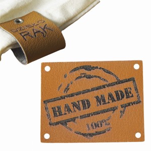 10X HANDMADE SKÓRZANE NASZYWKI METKI RĘKODZIEŁO