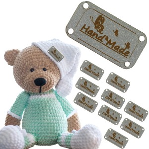 10X HANDMADE SKÓRZANE NASZYWKI METKI RĘKODZIEŁO