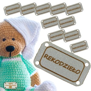 10X HANDMADE SKÓRZANE NASZYWKI METKI RĘKODZIEŁO