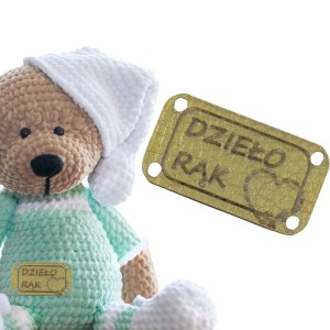 10X HANDMADE SKÓRZANE NASZYWKI METKI RĘKODZIEŁO
