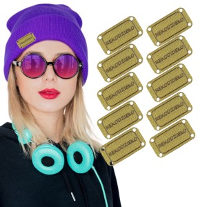 10X HANDMADE SKÓRZANE NASZYWKI METKI RĘKODZIEŁO