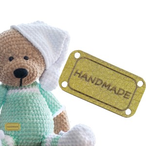 10X HANDMADE SKÓRZANE NASZYWKI METKI RĘKODZIEŁO