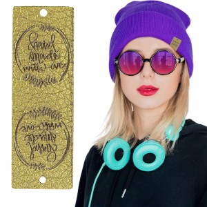 10X HANDMADE SKÓRZANE NASZYWKI METKI RĘKODZIEŁO