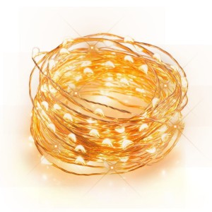50 MIKRO LED DRUCIK LAMPKI NA BATERIE BIAŁE CIEPŁE