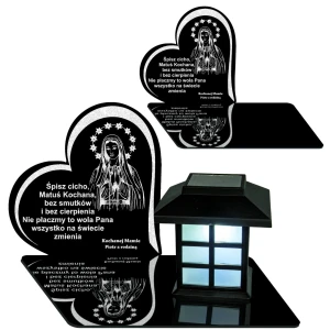 Solarny ZNICZ Led STATUETKA na Cmentarz GRÓB Elegancki Solarny MARYJA