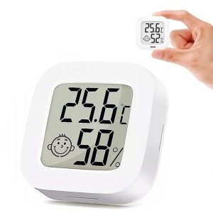 Biały TERMOMETR POKOJOWY CYFROWY HIGROMETR ELEKTRONICZNY Dokładny