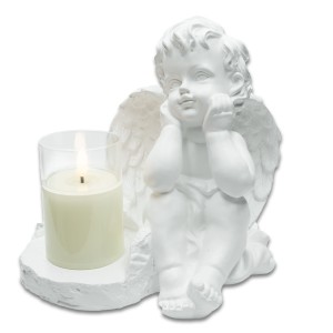ZNICZ GIPSOWA FIGURKA NAGROBNA LAMPA LED 3XAAA