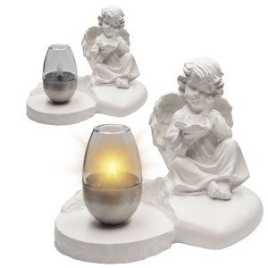 ZNICZ GIPSOWA FIGURKA NAGROBNA LAMPA SOLARNA LED