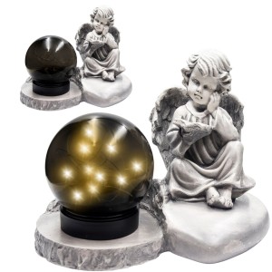 ZNICZ GIPSOWA FIGURKA NAGROBNA LAMPA SOLARNA LED