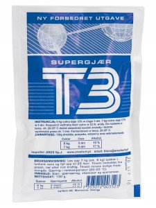ORYGINALNE SZWEDZKIE Drożdże AKTYWNE T3 gorzelnicze Turbo 3 Mocne keg