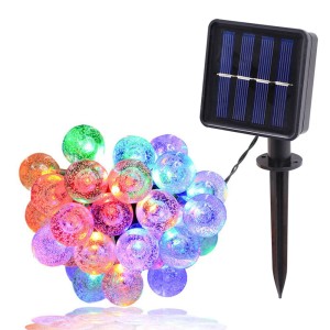 GIRLANDA SOLARNE Lampki OGRODOWE LED MULTICOLOR Balkon Taras Biały CIEPŁY