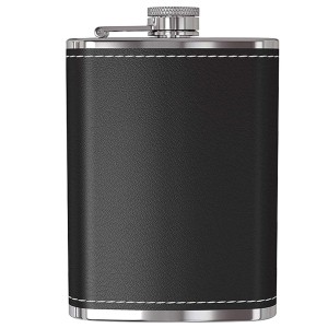 PIERSIÓWKA OBITA SKÓRĄ STAL NIERDZEWNA 240ML 8OZ