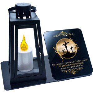 ZNICZ LED STATUETKA NA CMENTARZ GRÓB DUŻA WIECZNA LAMPKA