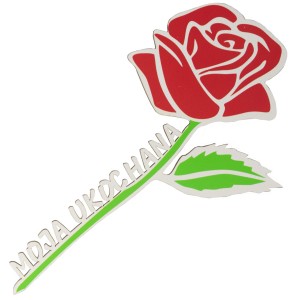 RÓŻA PREZENT IDEALNY NA DZIEŃ KOBIET URODZINY IMIENINNY STYLOWA Z NAPISEM