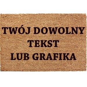 WYCIERACZKA POD DRZWI DOWOLNY NAPIS GRAFIKA GRUBA 60x90CM Włókno KOKOSOWE