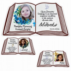 PODZIĘKOWANIA DLA GOŚCI PIERWSZA KOMUNIA MAGNES ZE ZDJĘCIEM DLA CHRZESTNEGO