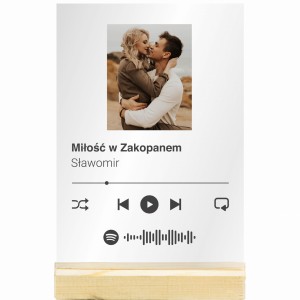 TABLICZKA ZE ZDJĘCIEM SPOTIFY PREZENT WALENTYNKI DZIEŃ KOBIET NA DZIEŃ BABCI DZIADKA 