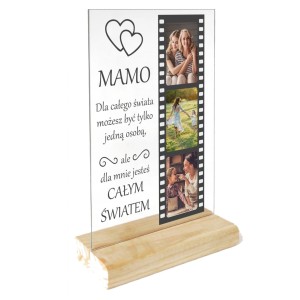 RAMKA na Dzień Mamy dla Mamy PREZENT ze ZDJĘCIEM NA SZKLE Personalizowany 