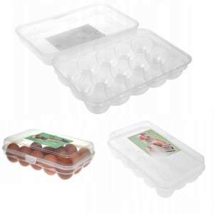 POJEMNIK NA JAJKA PLASTIKOWY PRZEZROCZYSTY 15 SZT.