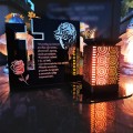 Znicz solarny LED STATUETKA NA CMENTARZ GRÓB DUŻA wieczna lampka nagrobna