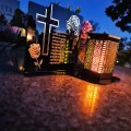 Znicz solarny LED STATUETKA NA CMENTARZ GRÓB DUŻA wieczna lampka nagrobna