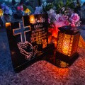 Znicz solarny LED STATUETKA NA CMENTARZ GRÓB DUŻA wieczna lampka nagrobna