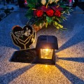 Znicz solarny LED STATUETKA NA CMENTARZ GRÓB DUŻA wieczna lampka nagrobna