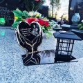 Znicz solarny LED STATUETKA NA CMENTARZ GRÓB DUŻA wieczna lampka nagrobna