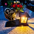 Znicz solarny LED STATUETKA NA CMENTARZ GRÓB DUŻA wieczna lampka nagrobna