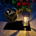Znicz solarny LED STATUETKA NA CMENTARZ GRÓB DUŻA wieczna lampka nagrobna