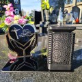 Znicz solarny LED STATUETKA NA CMENTARZ GRÓB DUŻA wieczna lampka nagrobna