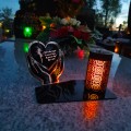 Solarny znicz LED STATUETKA NA CMENTARZ GRÓB DUŻA wieczna lampka nagrobna