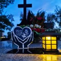 Solarny znicz LED STATUETKA NA CMENTARZ GRÓB DUŻA wieczna lampka nagrobna