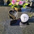 Solarny znicz LED STATUETKA NA CMENTARZ GRÓB DUŻA wieczna lampka nagrobna