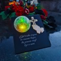 Znicz solarny STATUETKA NA CMENTARZ KOLOROWY LED lampka na grób DUŻY