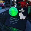 Znicz solarny STATUETKA NA CMENTARZ KOLOROWY LED lampka na grób DUŻY