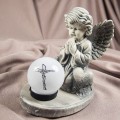 ZNICZ gipsowa figurka NAGROBNA LAMPA SOLARNA LED statuetka na grób