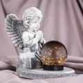 ZNICZ gipsowa figurka NAGROBNA LAMPA SOLARNA LED statuetka na grób