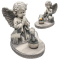 ZNICZ gipsowa figurka NAGROBNA LAMPA SOLARNA LED statuetka na grób