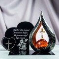 Znicz solarny STATUETKA NA CMENTARZ duża latarenka LED na grób