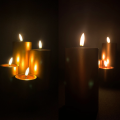 DEKORACYJNA ŚWIECZKA ŚWIECA WKŁAD LED NA BATERIE ZŁOTA 7X10CM