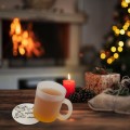 Podkładka pod kubek grawer drewniana GRINCH zestaw podkładki na stół Białe